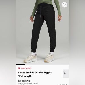 Lululemon Studio Mid Rise Jogger
